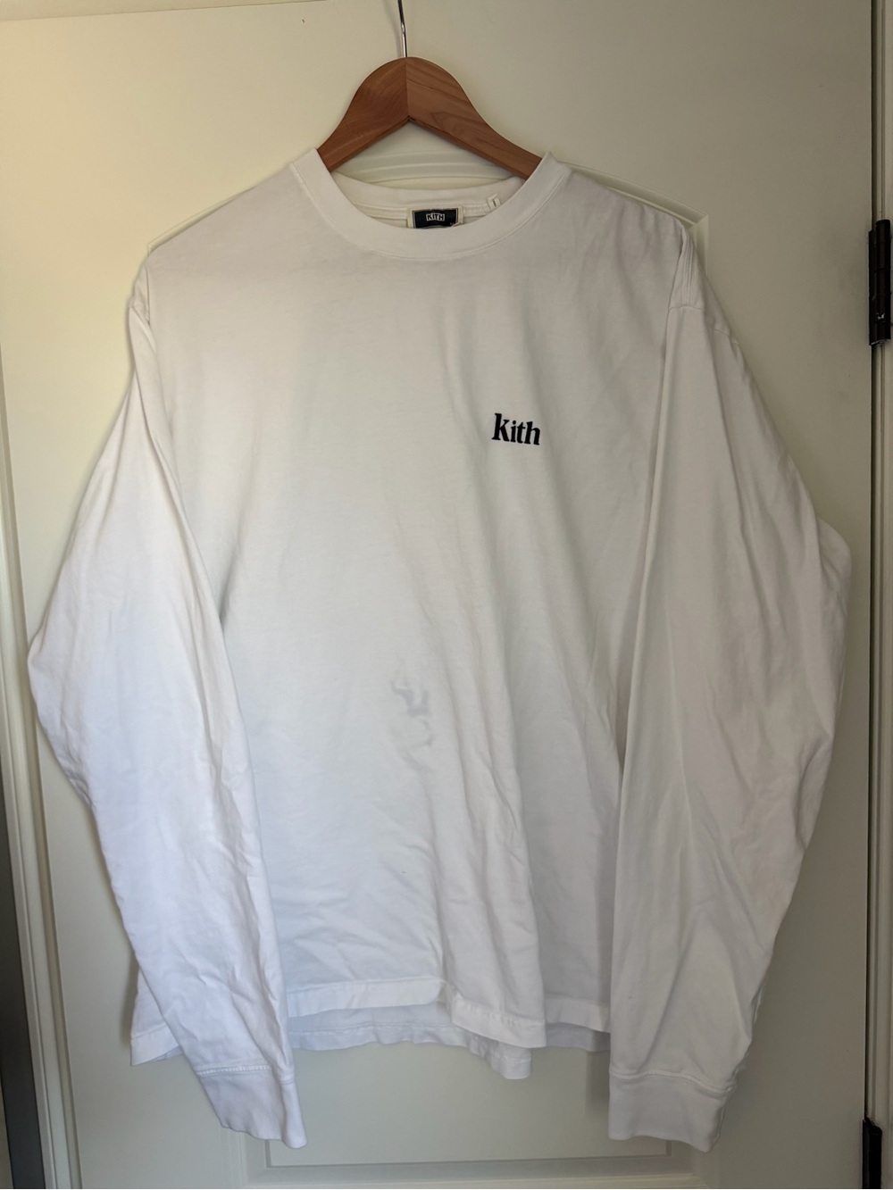 Kith White Long Sleeve Logo Tee